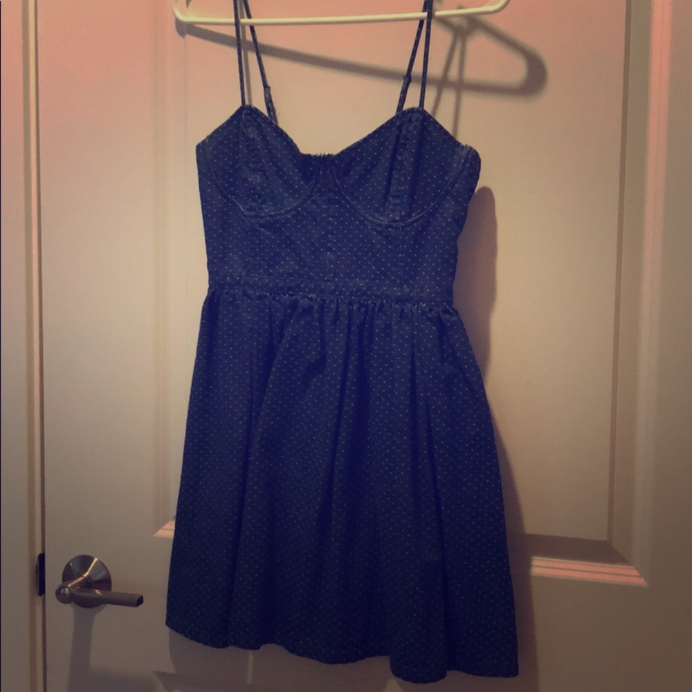 Free People denim polka dot dress